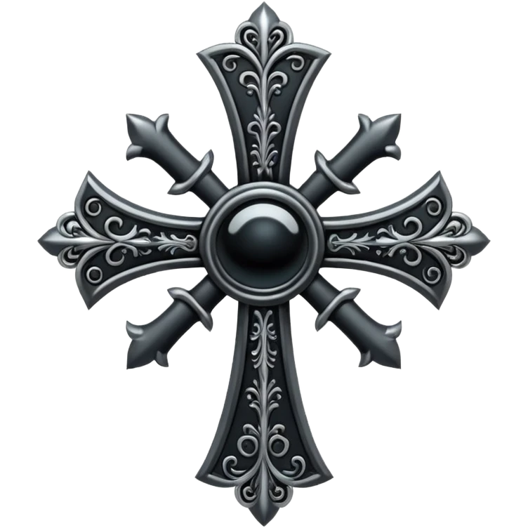 black pink goth cross  emoji