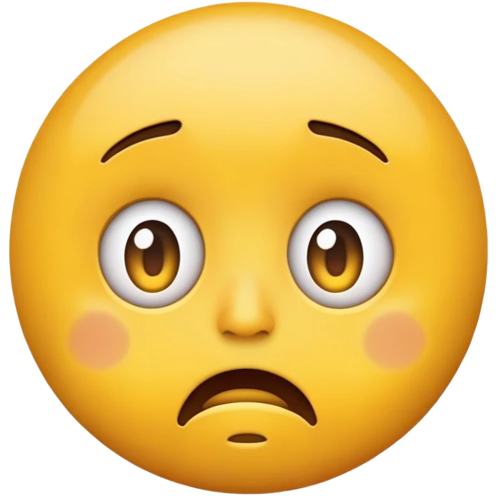 Simple Round Yellow Worried Concerned Scared Face Emoji Expression  emoji