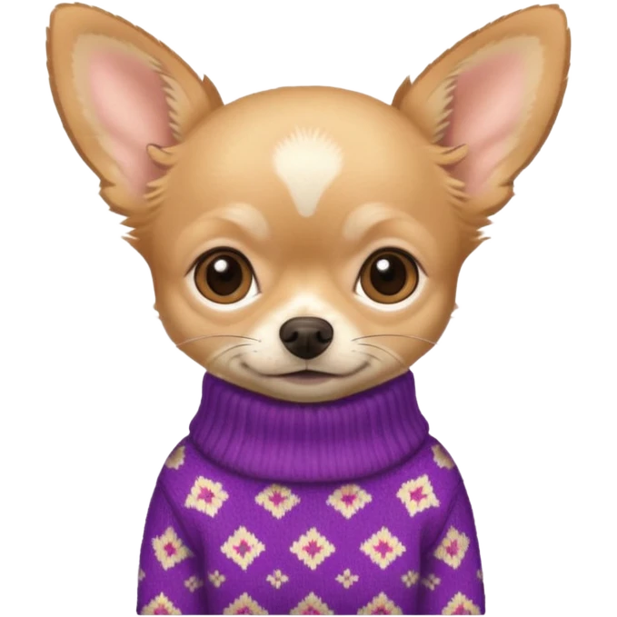Tan chihuahua wearing a sweater emoji