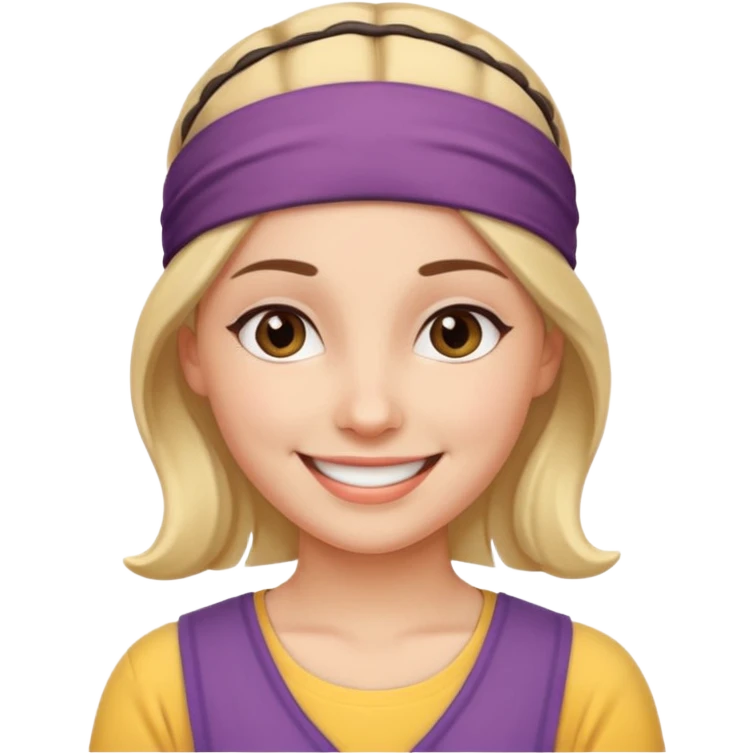 a smiling woman with a headband emoji