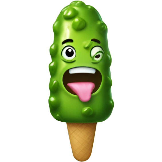 Pickle eating pickle ice cream  emoji