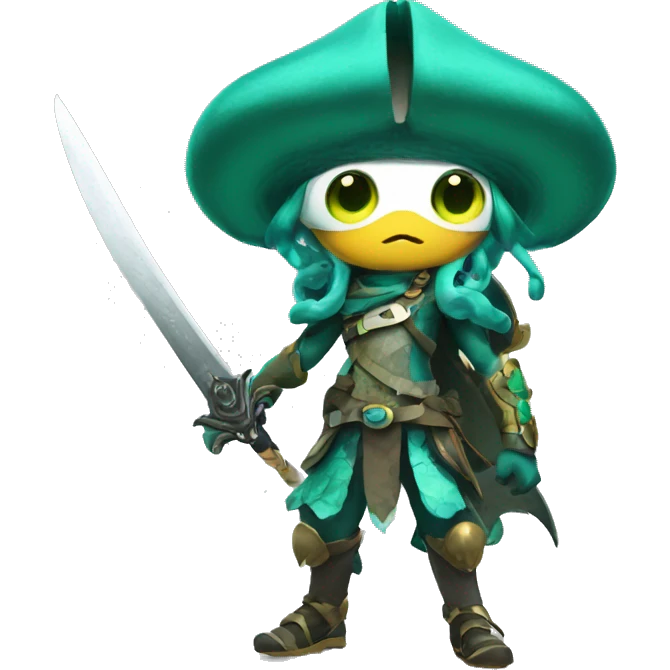 brave splatoon squid warrior with sword emoji