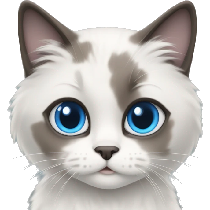 blue eyed bicolor ragdoll cat girl emoji