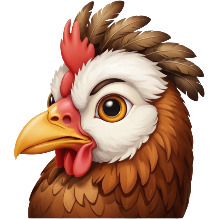 Gallina con un occhio emoji
