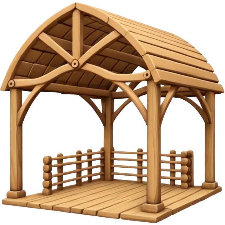 A full, organic wooden structure in the Lycian style, made from solid timber using interlocking construction techniques. emoji