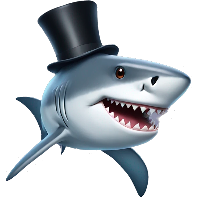 Shark with a top hat emoji