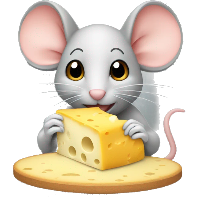 mouse eating cheese emoji