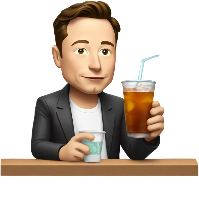 Elon Musk eating iced tea  emoji