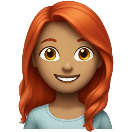girl with red hair and smile emoji