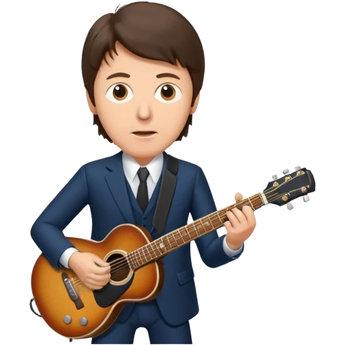 Paul McCartney playing guitar suit emoji
