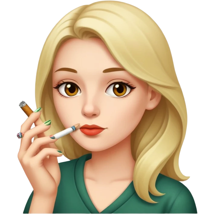 Girl smoking weed emoji