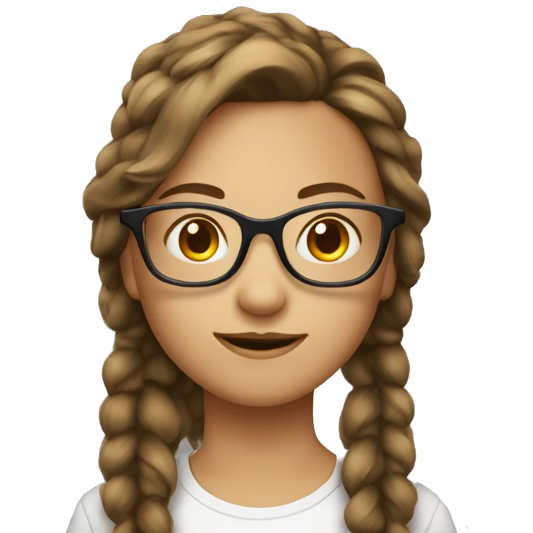 Fille a lunettes cheveux châtain emoji