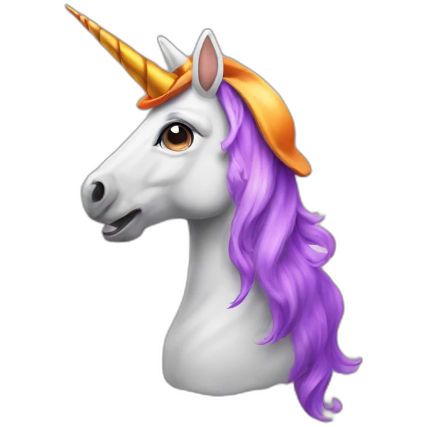 Unicorn in halloween hat emoji