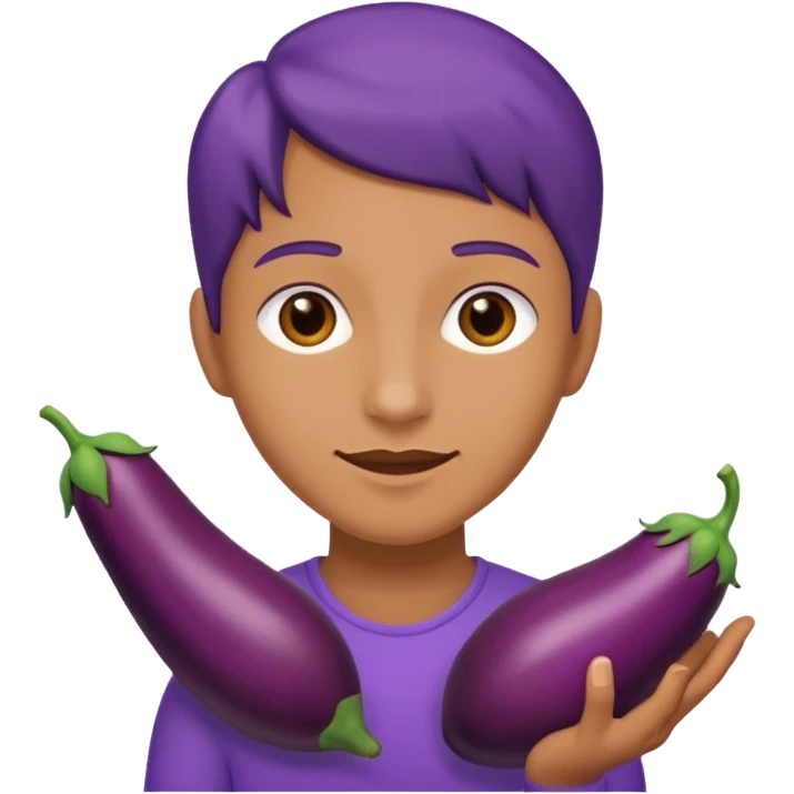 holding brinjal emoji