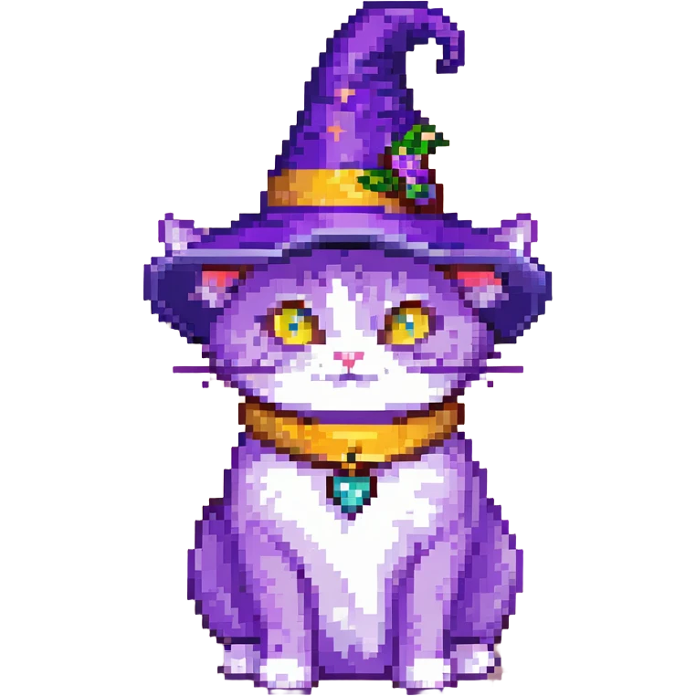 violet cat in magic hat emoji