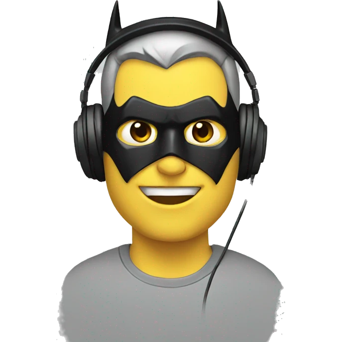 Batman using headphones emoji