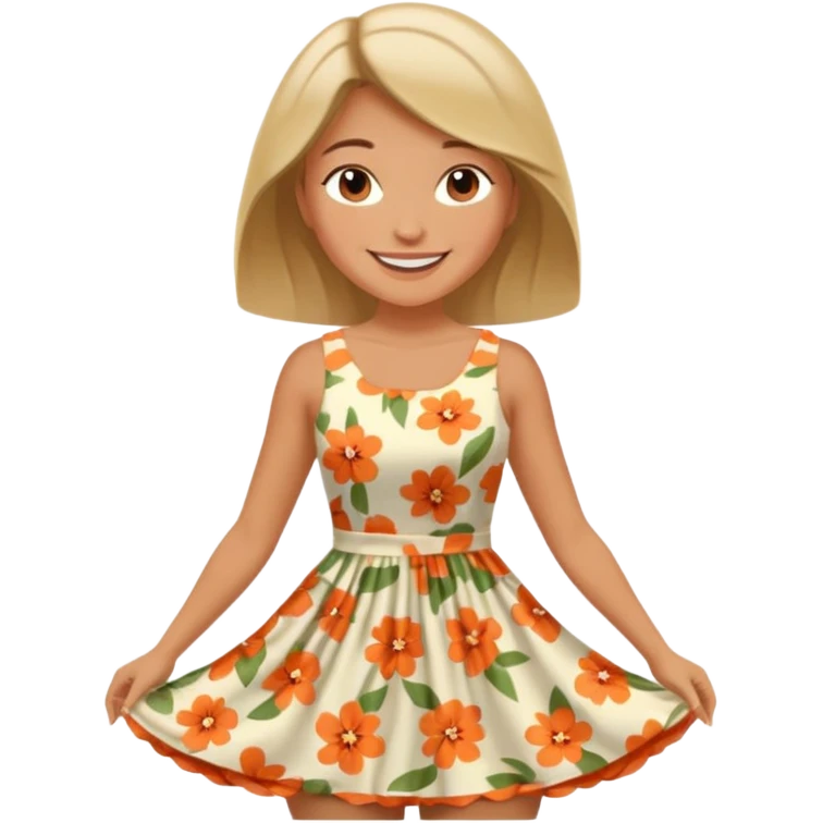 Woman Twirl summer circle dress emoji