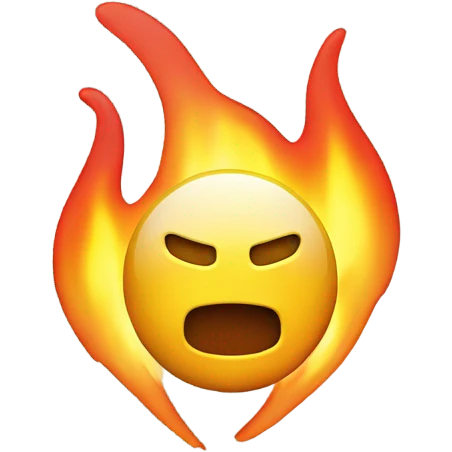 The Android logo on fire emoji