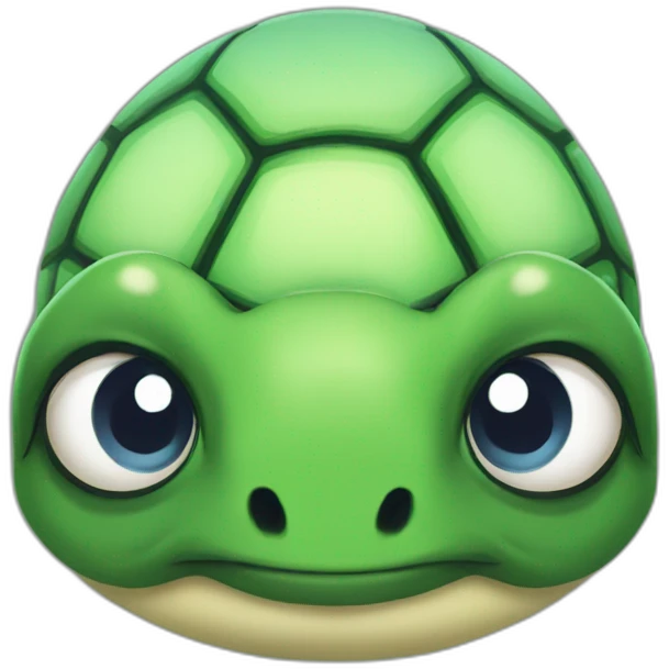 Turtle by side with huge open eyes emoji