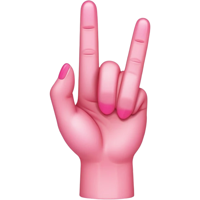 Pink middle finger emoji