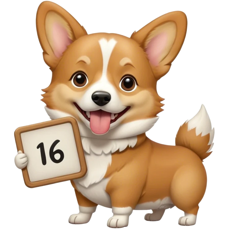 corgi holding a sign that says "a16z" in its mouth emoji