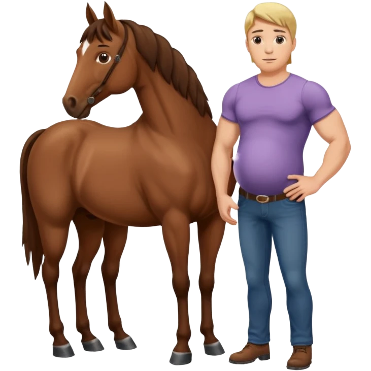 pregnant man with horse emoji