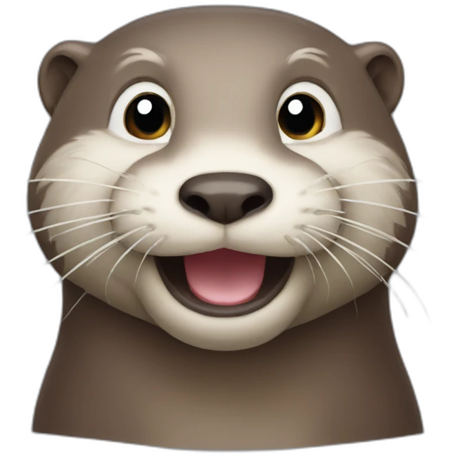 Otter happy face emoji