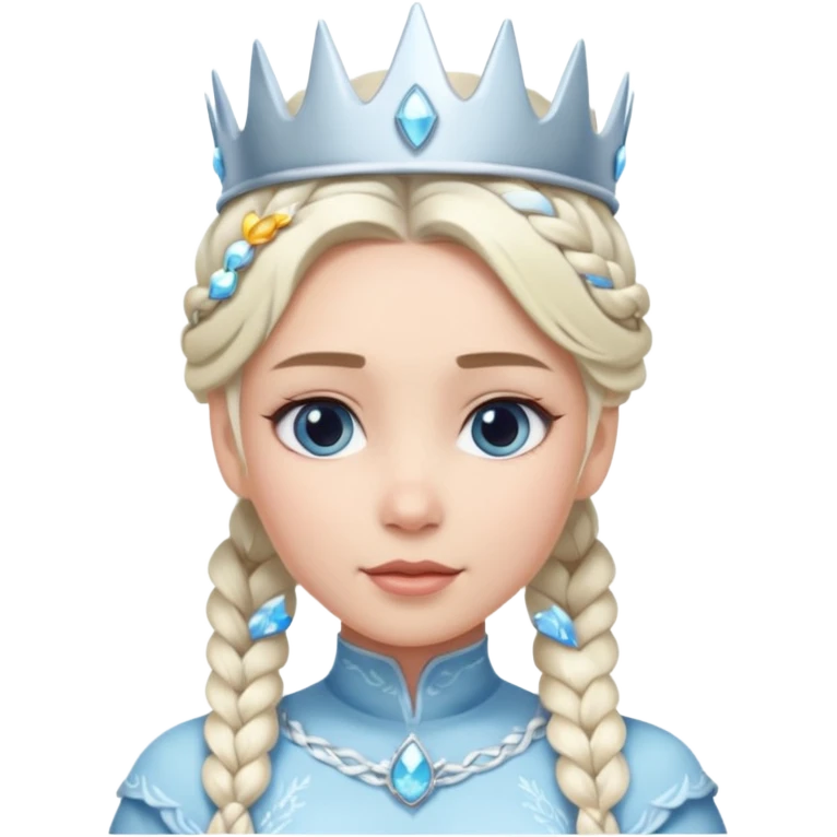 braided hair ice princess with crown emoji