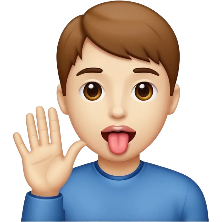 Tongue out with hands to the side emoji