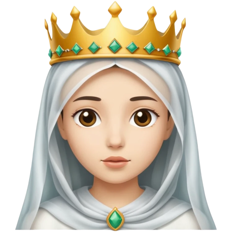 A veiled girl, headed by a crown  emoji