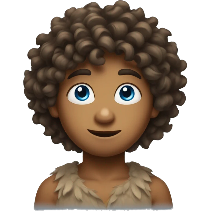 Mowgli, curly hair, blue eyes emoji
