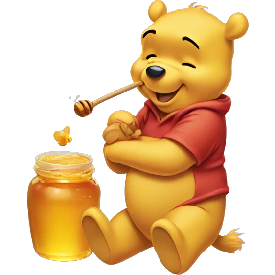 winnie the pooh eating honey emoji
