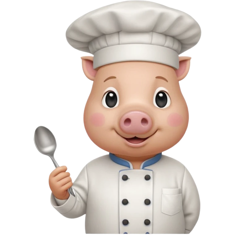 Chef Pig – pig wearing white chef hat holding spoon emoji