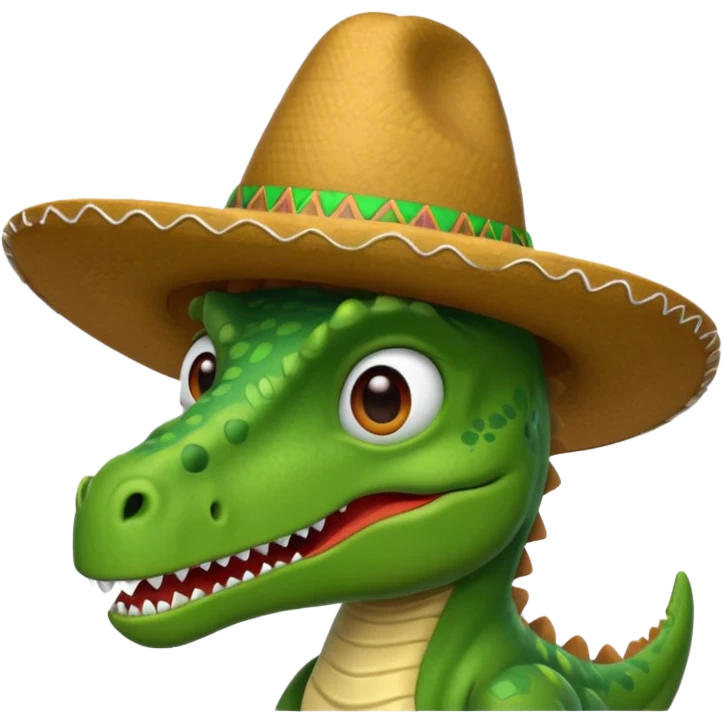 Dino wearing Mexican hat  emoji