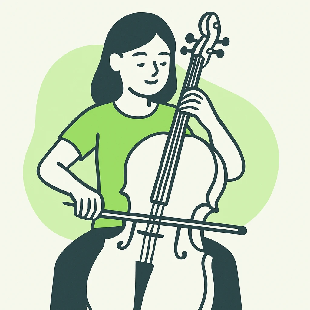 girl playing cello emoji