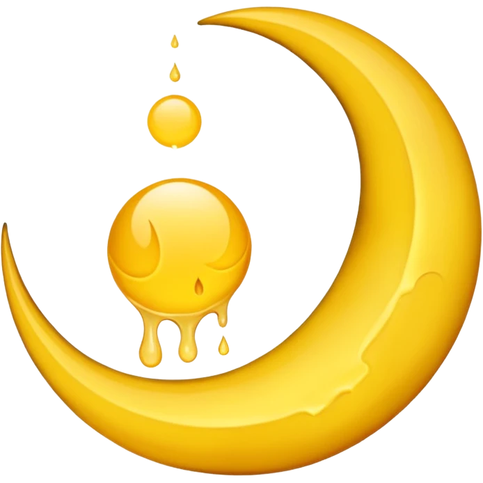 Mealting waning crescent moon make it without face and in yellow coliur emoji