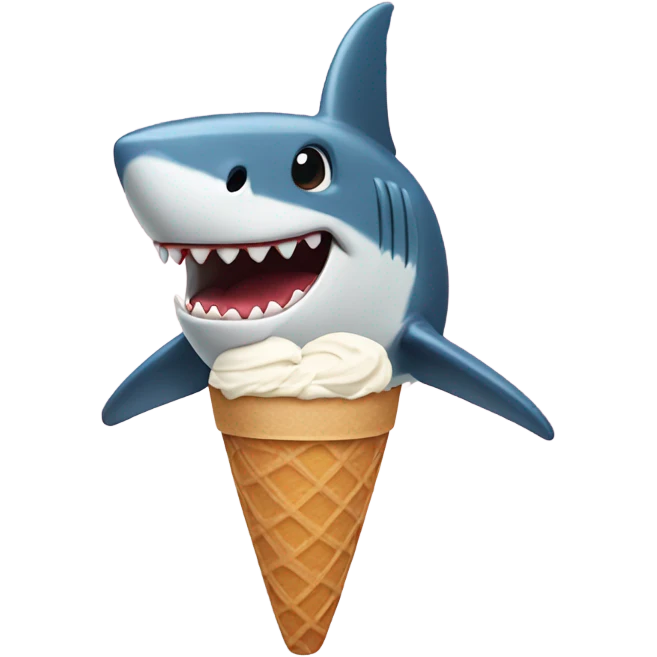 shark ice cream cone emoji