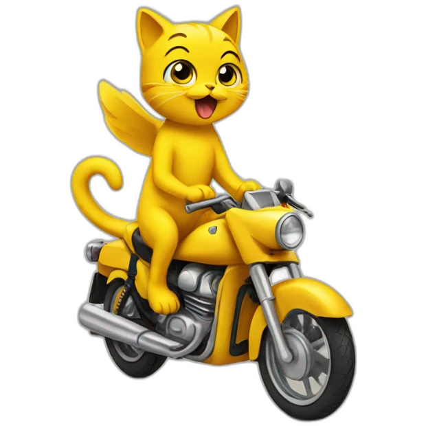 tweety riding a cat emoji