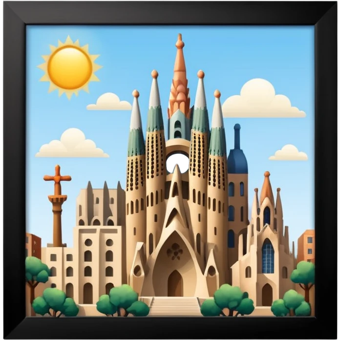 barcelona with sagrada familia emoji