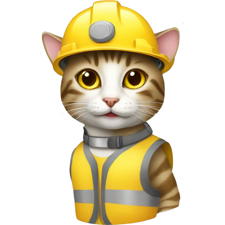 worker cat with yellow helmet emoji