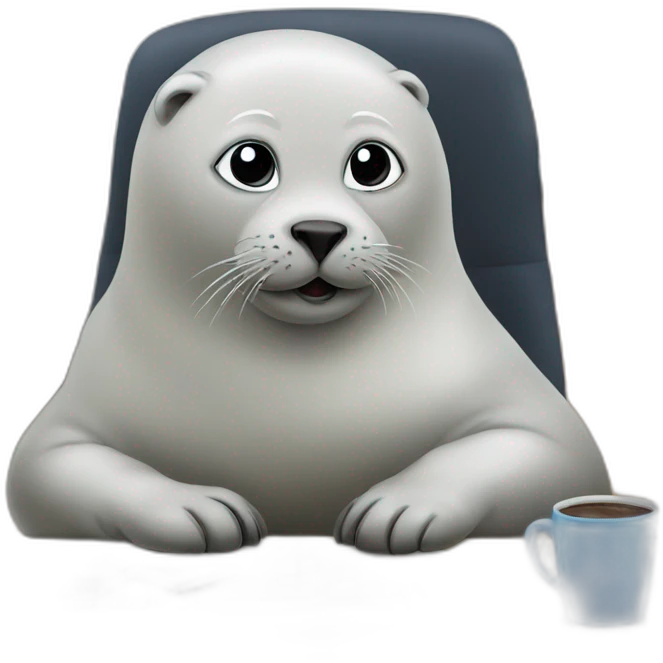 seal working on an office emoji
