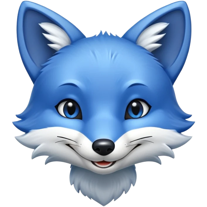 A blue smiling fox  emoji