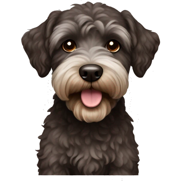 dark brown schnoodle dog emoji