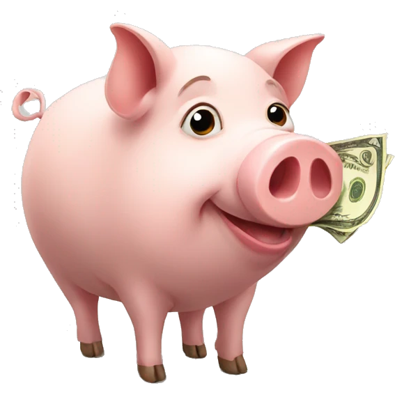 Pig with money emoji