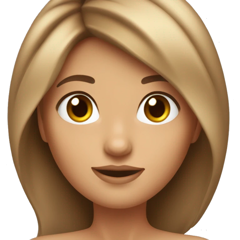 Memoji brune aux yeux marronds cheveux long emoji