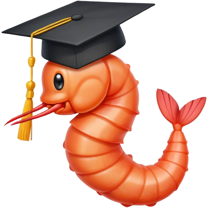 shrimp with phd hat emoji