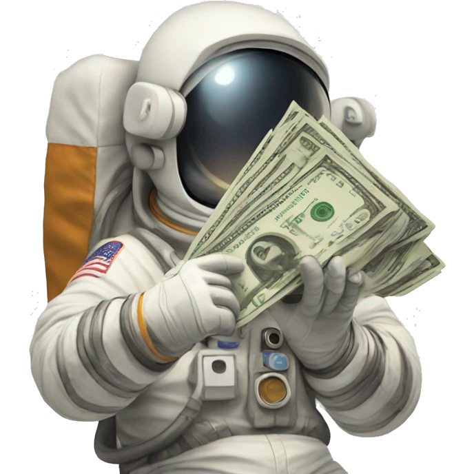 Astronaut holding a few dollars emoji