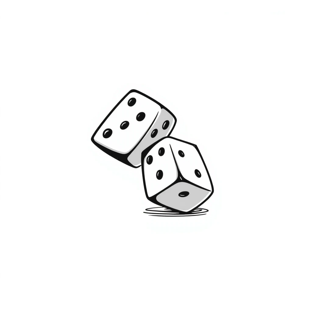 Hand-drawn dice with dots emoji