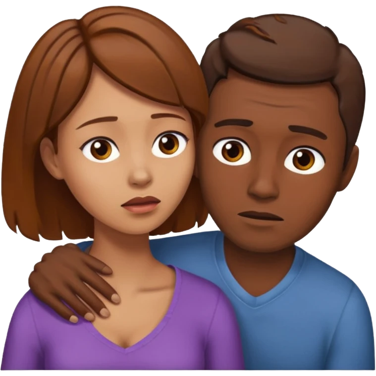 Une homme châtain possessif qui essaye d’attraper le cou de sa femme brune emoji