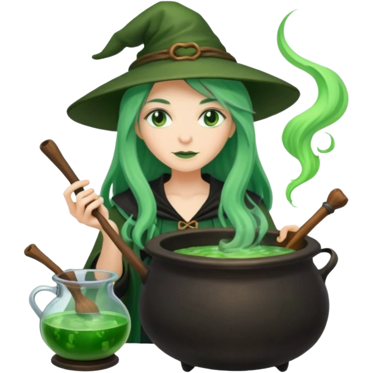 green witch cooking potion emoji